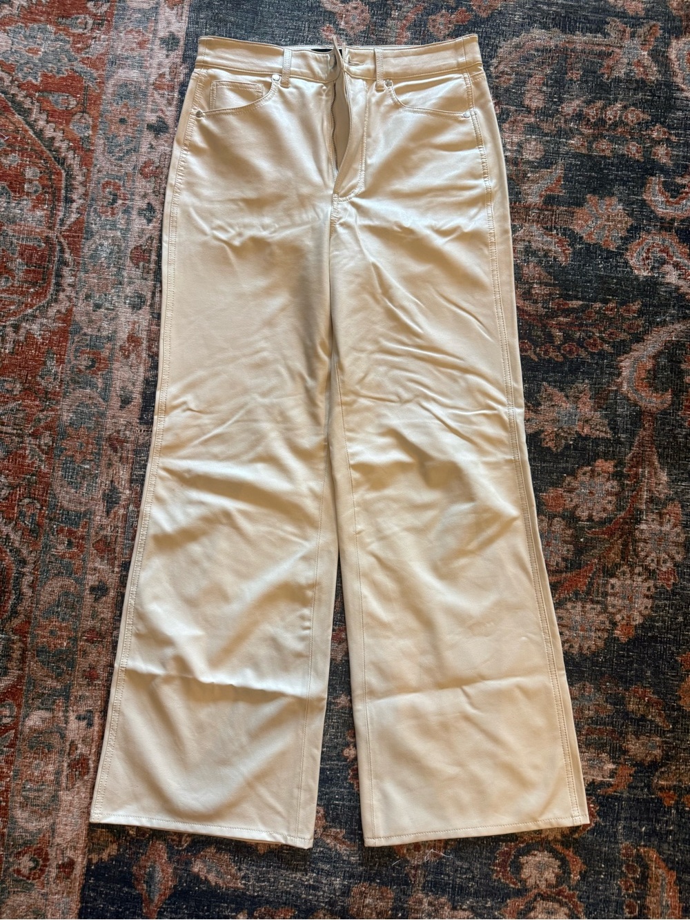 Veronica Beard Taylor Vegan
Leather Wide-Leg Pant